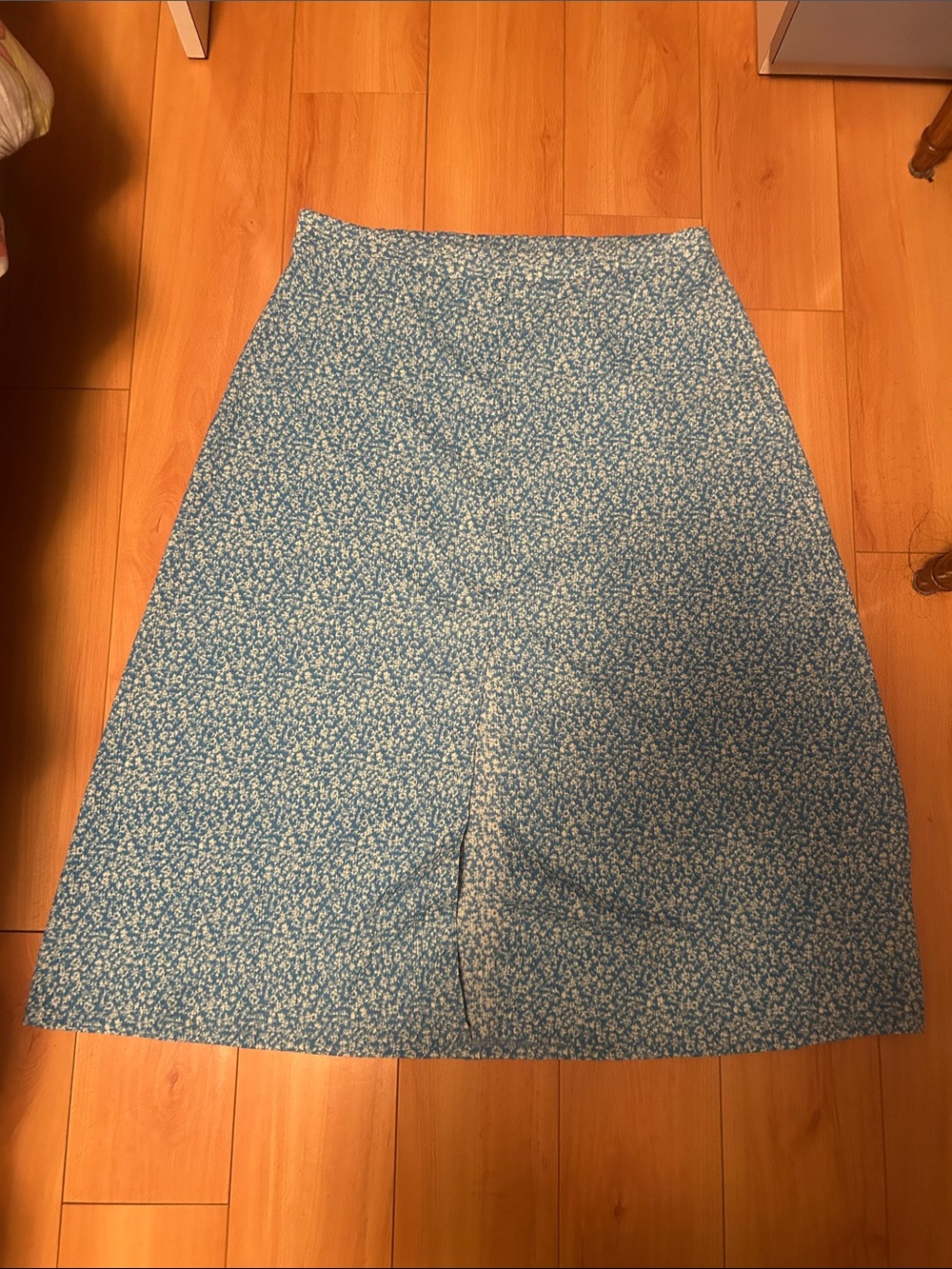 Blue Floral A-Line Skirt